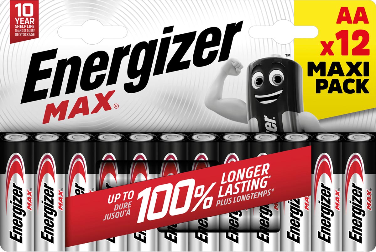 Energizer batterijen Max AA/LR06/E91, blister van 12, MaxIPACK Energizer batterijen Max AA/LR06/E91, blister van 12, MaxIPACK