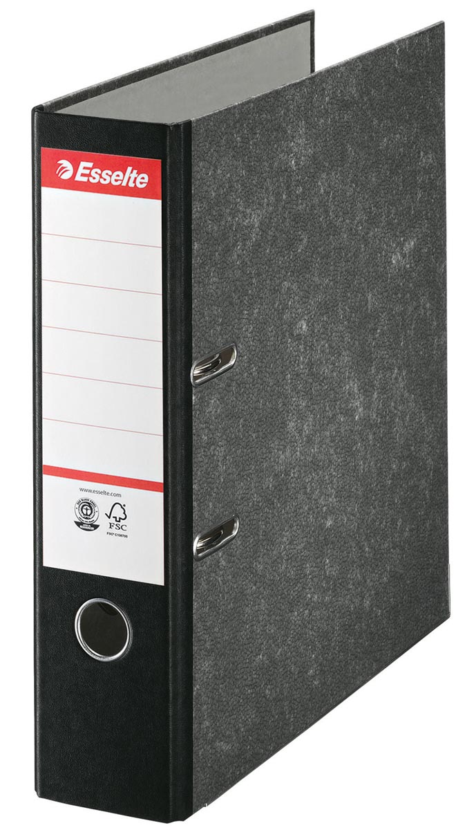 Esselte ordner, ft A4, rug van 7,5 cm, karton, zwart afbeelding