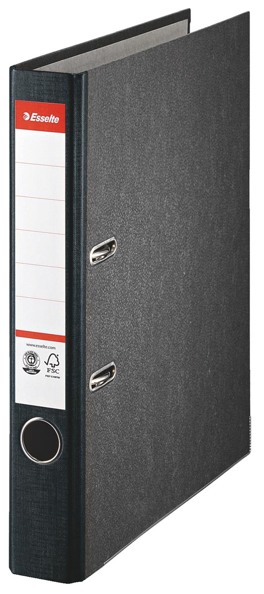 Esselte standaard ordner, ft A4, rug 55 mm, gewolkt karton, zwart afbeelding