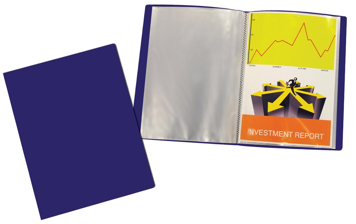 Showalbum, A4, 30 tassen, blauw afbeelding
