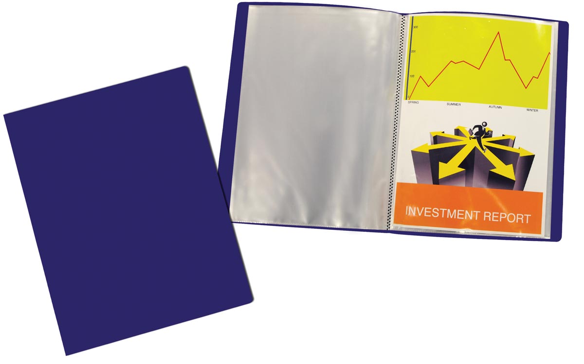 Showalbum, A4, 40 tassen, blauw afbeelding
