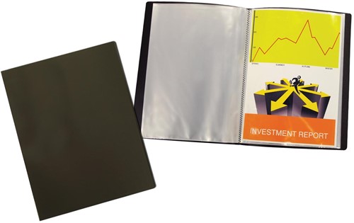 Showalbum, A4, 40 tassen, zwart
