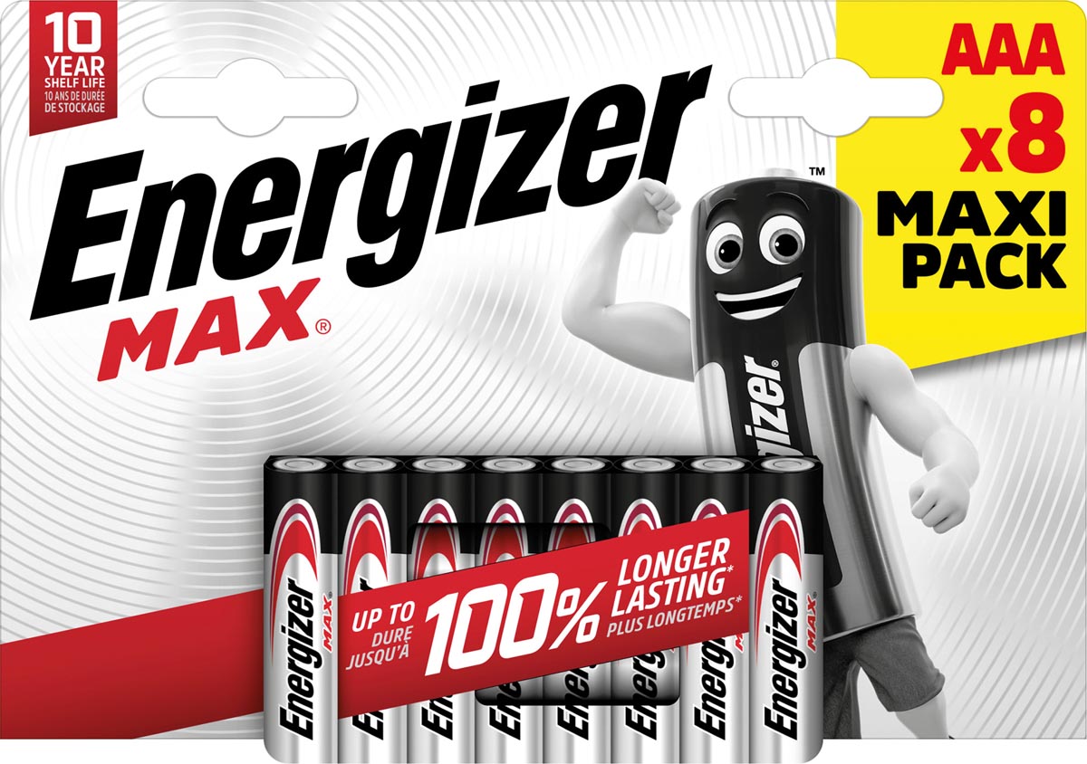 Energizer batterijen Max AAA/LR03/E92, blister van 8, MaxIPACK afbeelding