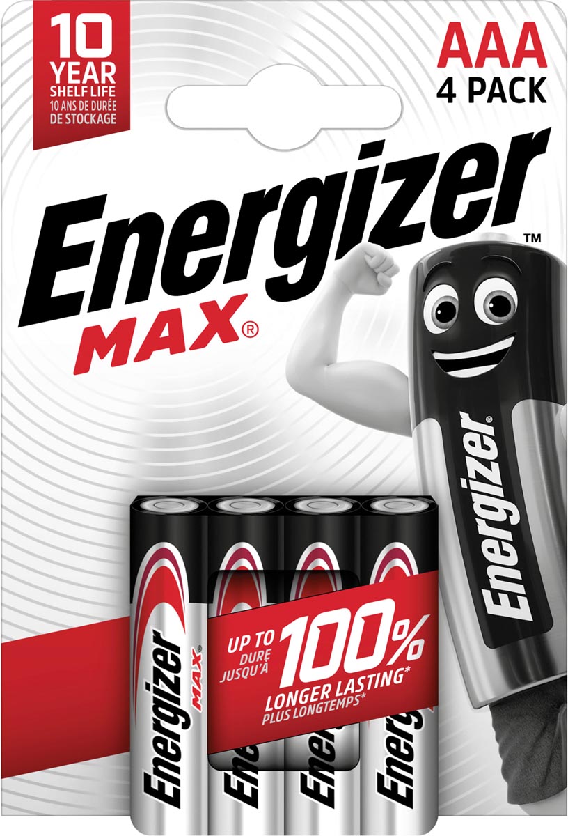 Energizer batterijen Max AAA-LR03-E92, blister van 4 stuks afbeelding