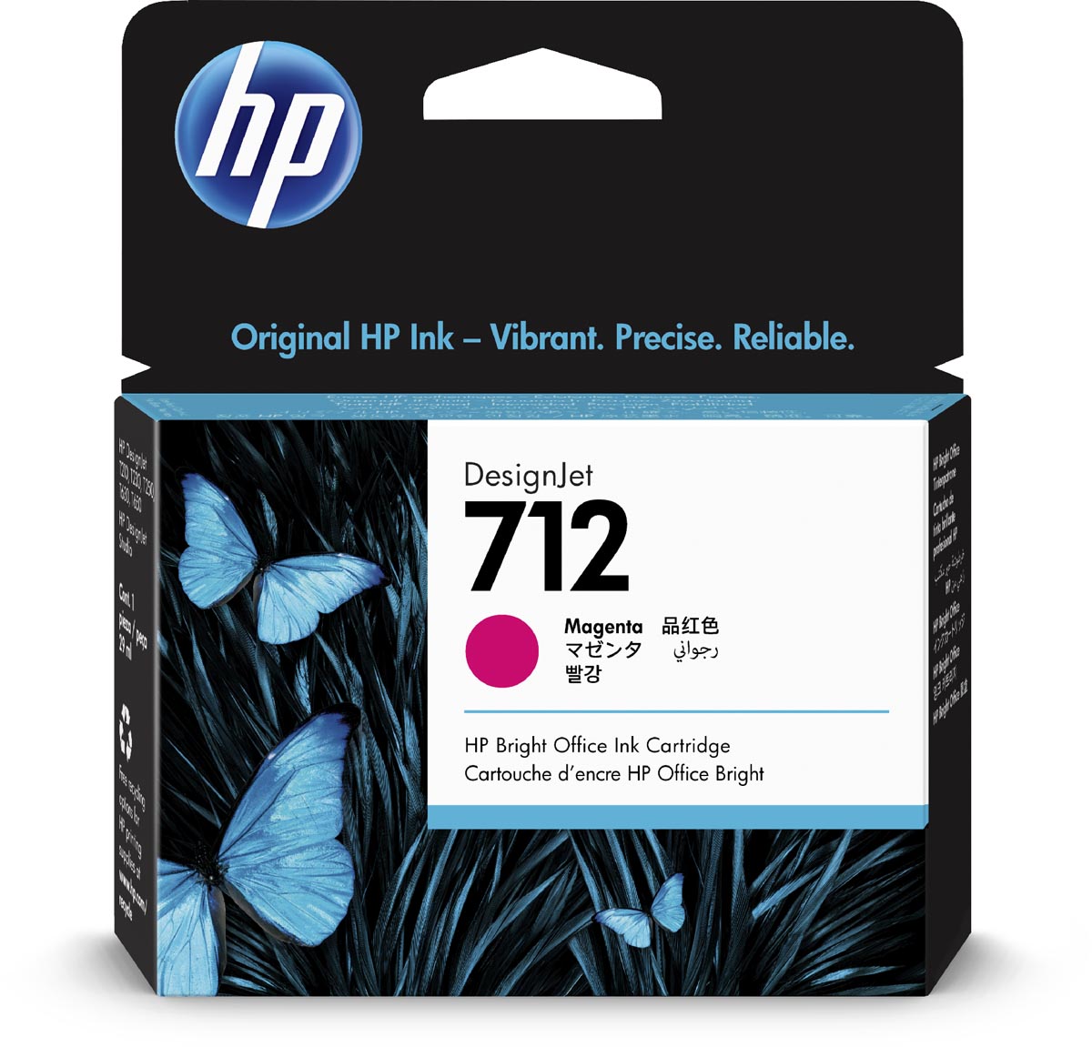 HP inktcartridge 712, 29 ml, OEM 3ED68A, magenta afbeelding