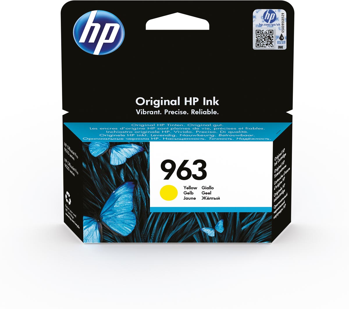 HP inktcartridge 963, 700 pagina&apos;s, OEM 3JA25AE, geel afbeelding