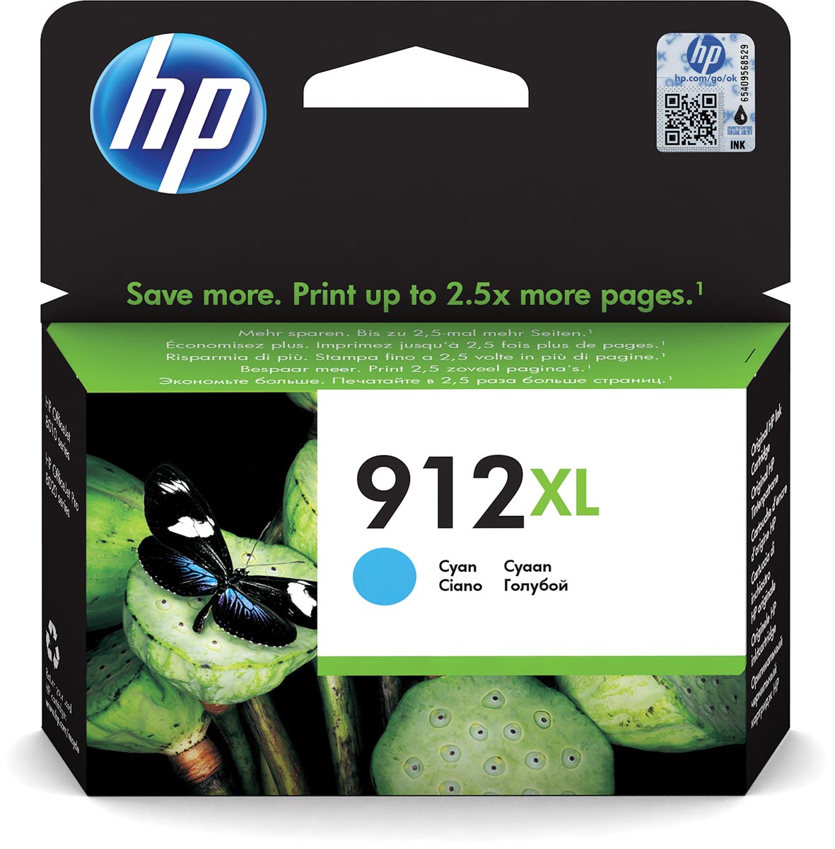 HP inktcartridge 912XL, 825 pagina&apos;s, OEM 3YL81AE#BGX, cyaan afbeelding