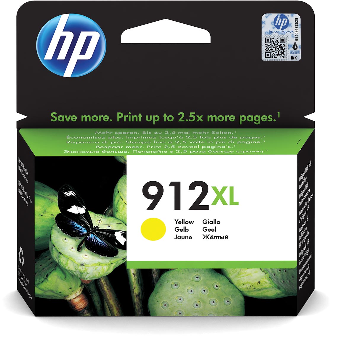 HP inktcartridge 912XL, 825 pagina&apos;s, OEM 3YL83AE#BGX, geel afbeelding