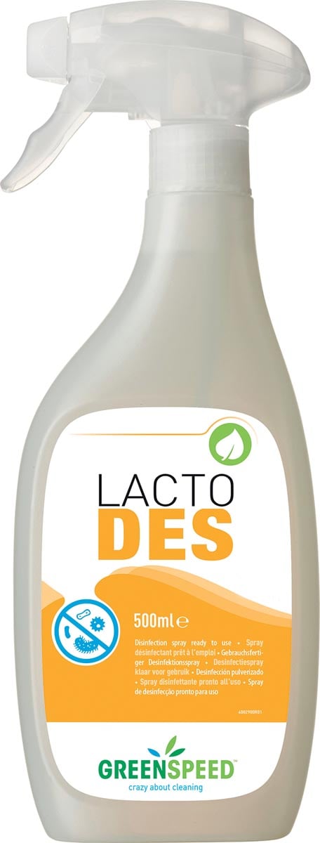 Greenspeed desinfectie Lacto Des, geurloos, flacon van 500 ml Greenspeed desinfectie Lacto Des, geurloos, flacon van 500 ml