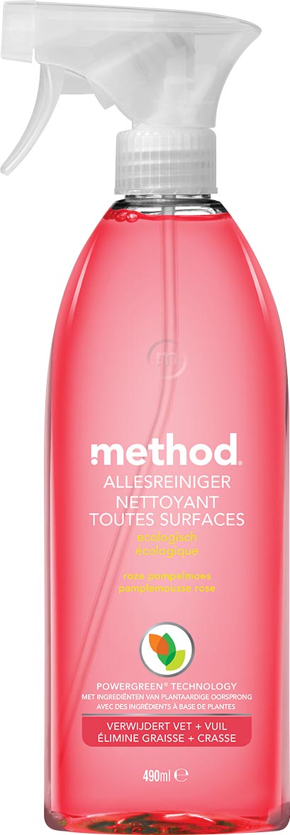 Method allesreiniger, roze pompelmoes, spray van 490 ml
