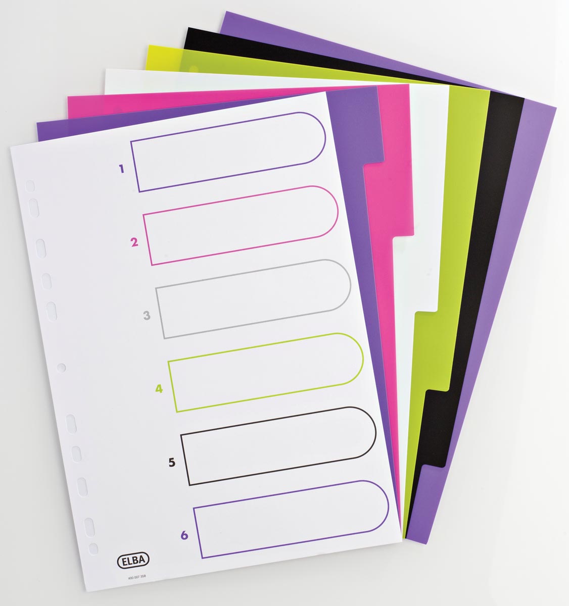 Elba Tabbladen Mycolour 6 Tabs Geassorteerde Kleuren huismerk kopen in de aanbieding