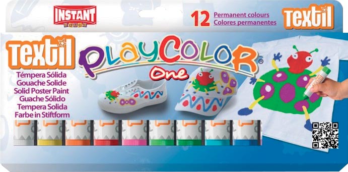Graine Créative textielstick PlayColor One, kartonnen etui van 12 kleuren