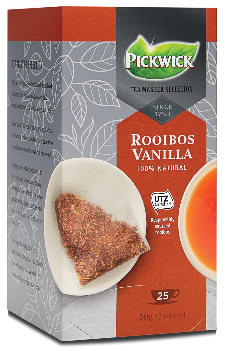 Pickwick Tea Master Selection, rooibos vanille, pak van 25 stuks