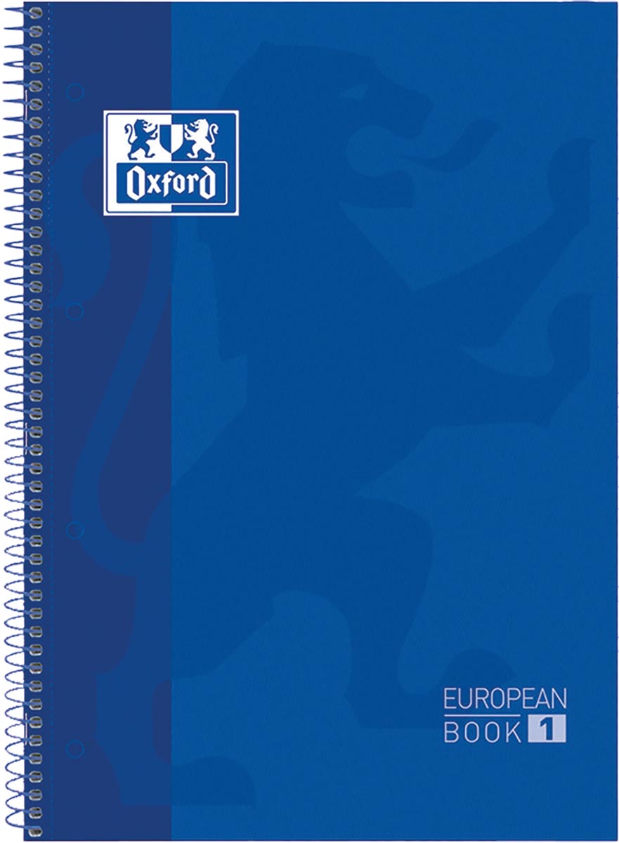 Oxford School Classic Europeanbook spiraalblok, ft A4+, 160 bladzijden, gelijnd, donkerblauw afbeelding