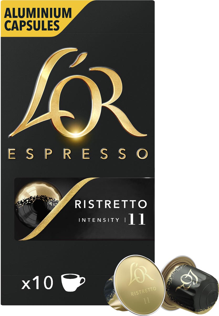 Douwe Egberts L&apos;Or Intensity koffiecapsules, Ristretto, pak van 10 stuks afbeelding