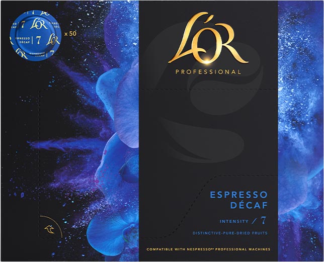 Douwe Egberts L&apos;or professional discs Intensity 7, Espresso Décaf, pak van 50 discs afbeelding