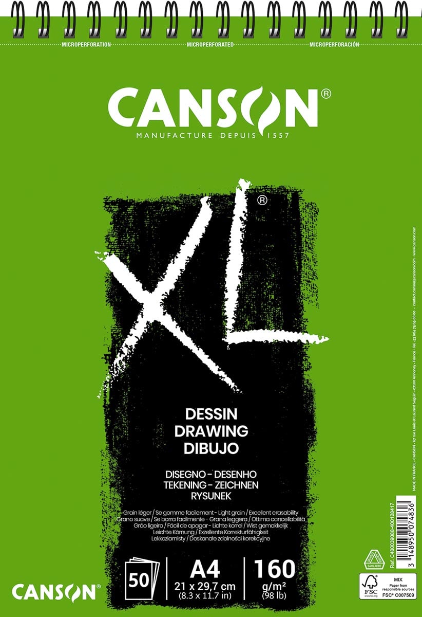 Canson tekenblok XL 160g/m&² ft A4, 50 vel afbeelding