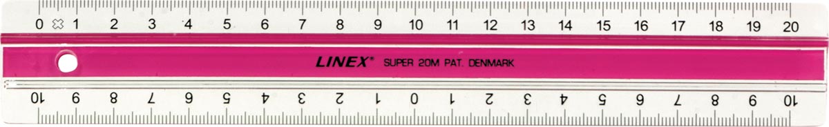 Linex Super Series liniaal, 20 cm, roze Linex Super Series liniaal, 20 cm, roze