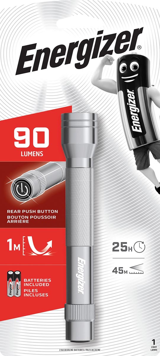 Energizer zaklamp Metal LED 2AA, inclusief 2 AA batterijen, op blister afbeelding