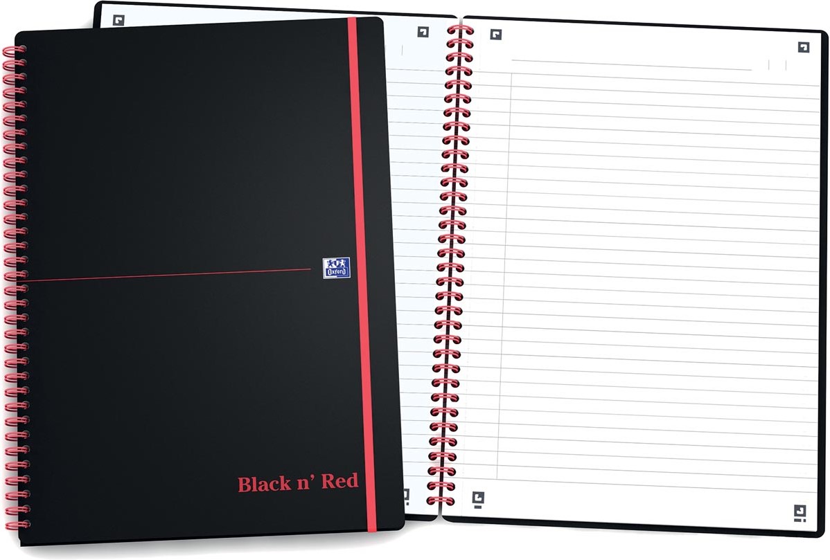 Oxford Black N Red Cahier Spirale En Plastique 140 Pages Ft Ligne Bij Vindiq Office