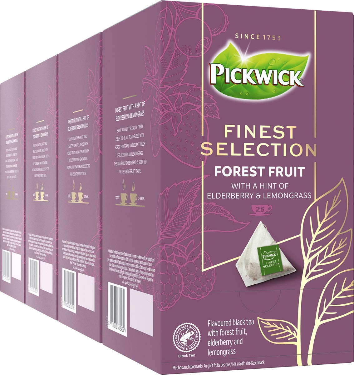 Pickwick thee finest selection, bosvruchten, pak van 25 zakjes