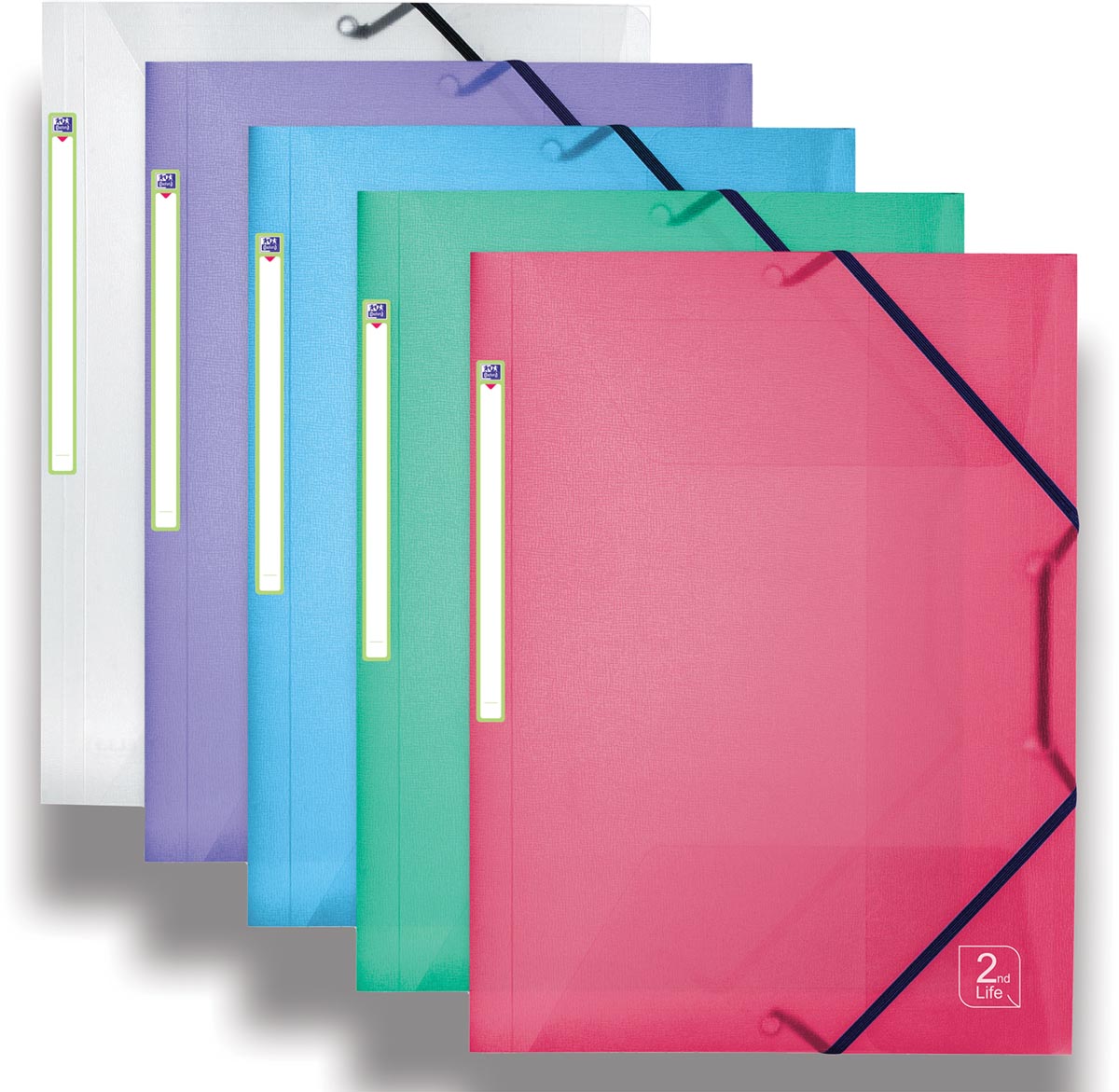 OXFORD 2nd Life elastomap, formaat A4, uit PP, geassorteerde kleuren