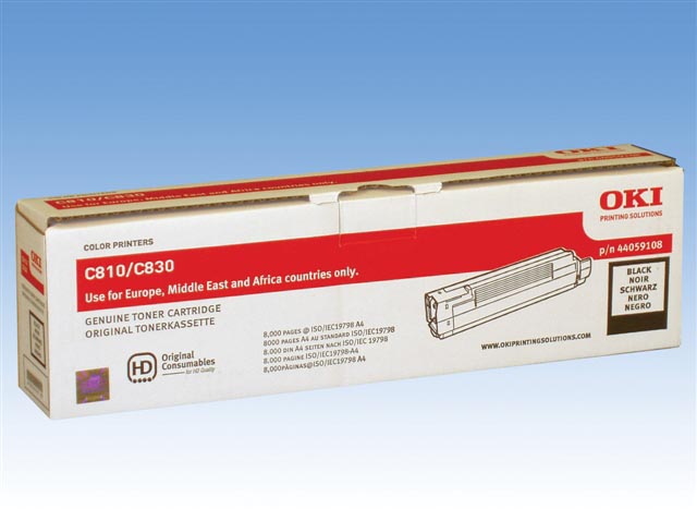 Oki Toner zwart - 8000 pagina's - 44059108