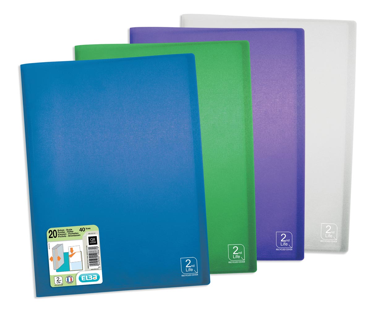Elba Showalbum 2Nd Life Ft A4 Met 20 Tassen Uit Pp Geassorteerde Kleuren huismerk kopen in de aanbieding