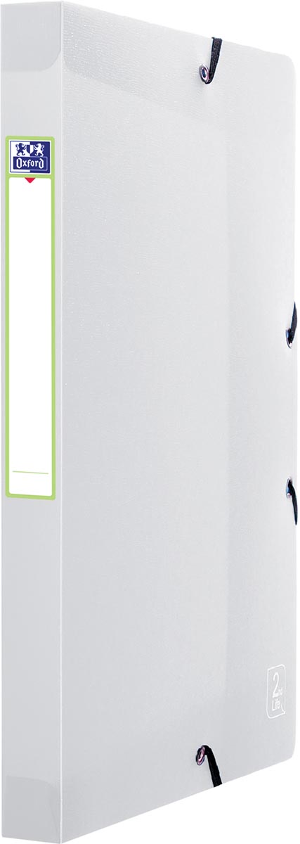 OXFORD 2nd Lide elastobox, formaat A4, uit PP, rug van 2,5 cm, transparant