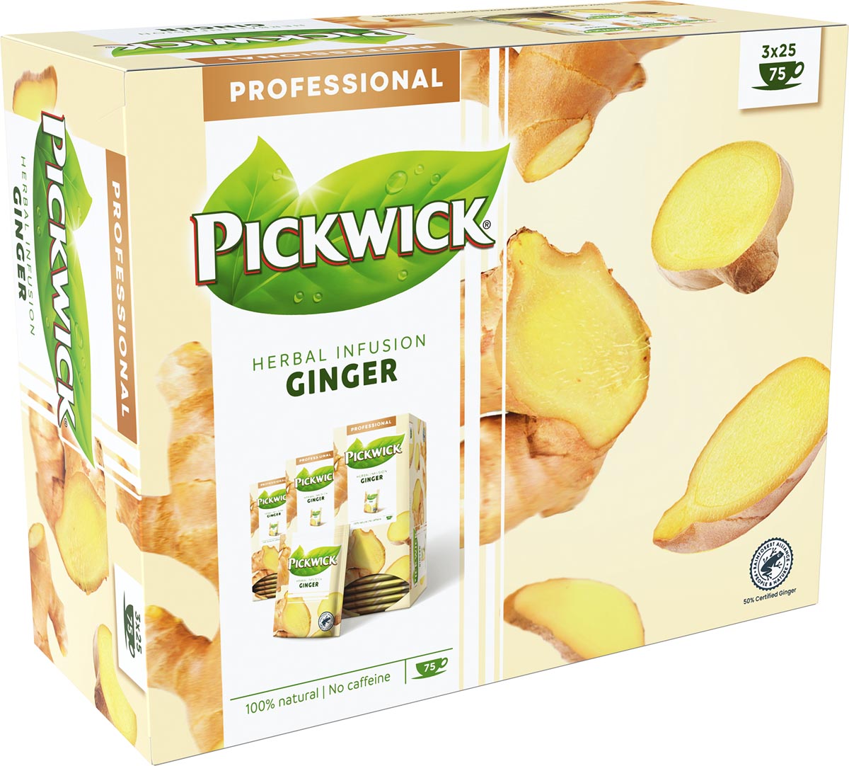 Pickwick thee, gember, pak van 25 zakjes