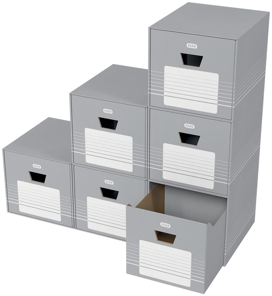 Lot De 10 Boîtes D'archivage Gris Pour Dossiers Suspendus - 330x120x265 Mm, Rangement Bureau - 9