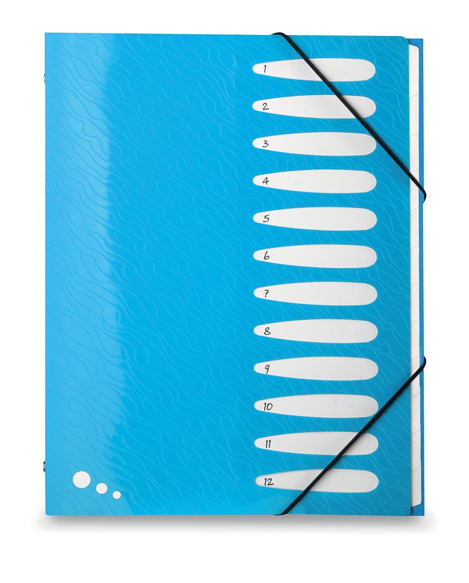 Elba Art Pop sorteermap, ft A4, 12 vakken, uit PP, blauw