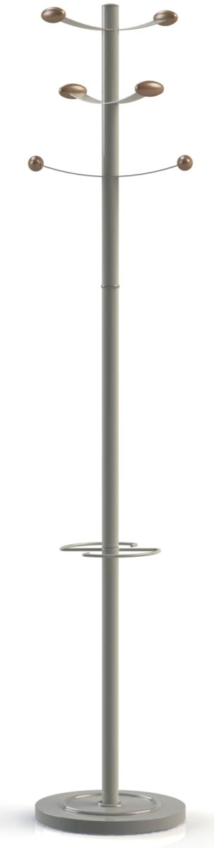 Unilux kapstok Bouquet, hoogte 175 cm, 6 kledinghaken, grijs/hout afbeelding