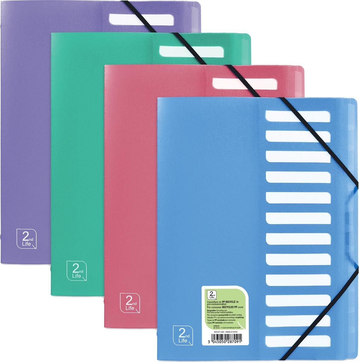 OXFORD 2nd Life sorteermap, formaat A4, uit PP, 12 tabs, geassorteerde kleuren OXFORD 2nd Life sorteermap, formaat A4, uit PP, 12 tabs, geassorteerde kleuren