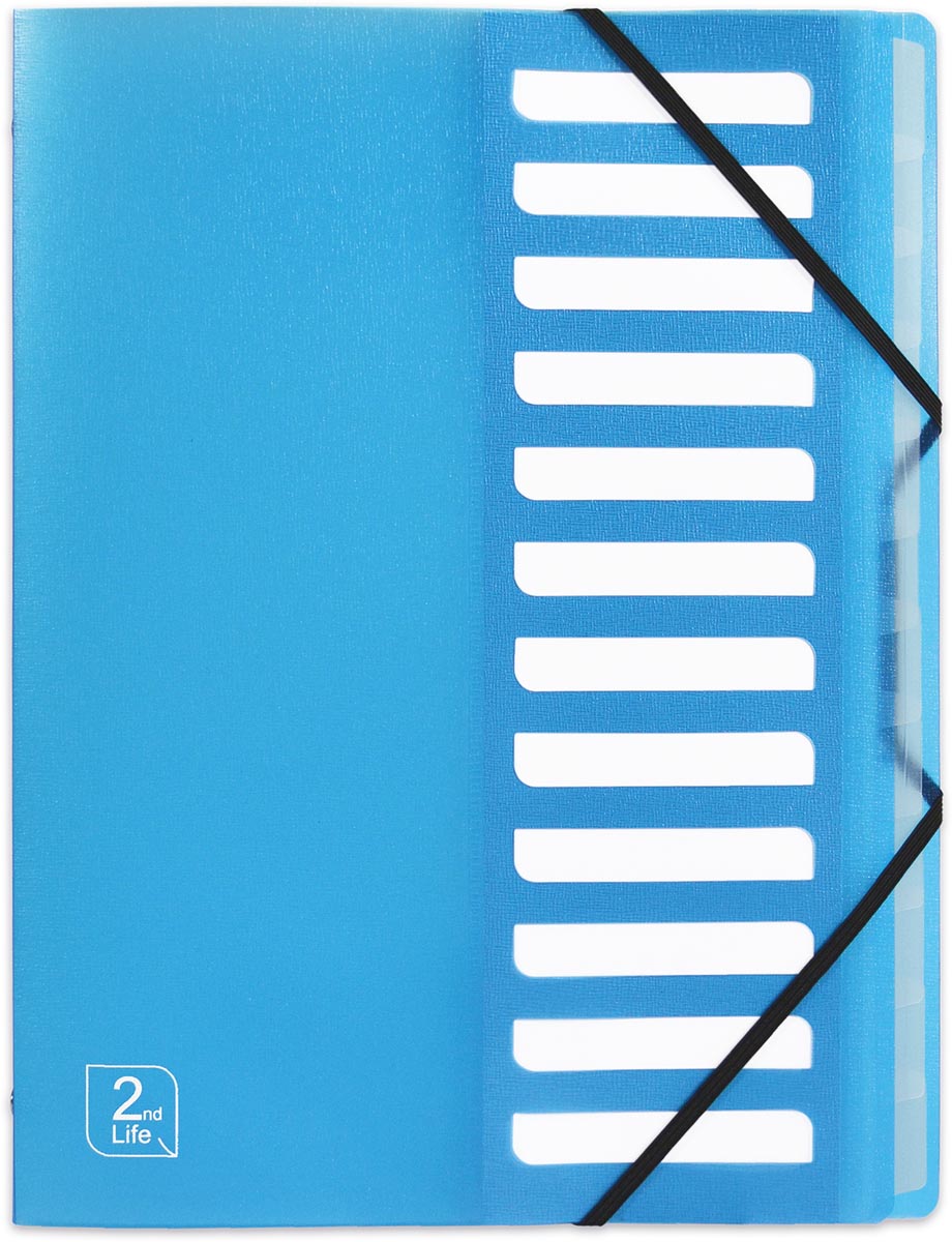 OXFORD 2nd Life sorteermap, formaat A4, uit PP, 12 tabs, blauw