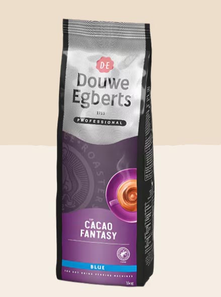 Douwe Egberts Cacao Fantasy Blue cacaopoeder voor automaten, pak van 1 kilo