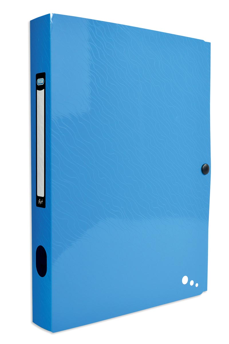Elba Art Pop elastobox, voor ft A4, rug van 4 cm, uit PP, blauw