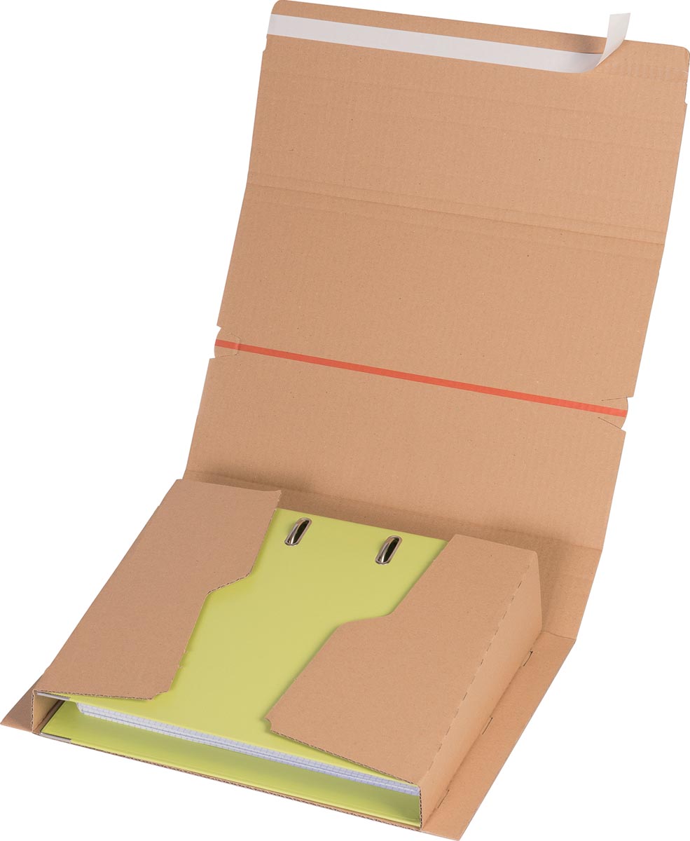Elba verzenddoos voor ordners A4, ft 32 x 29 x 3,5-8 cm, bruin