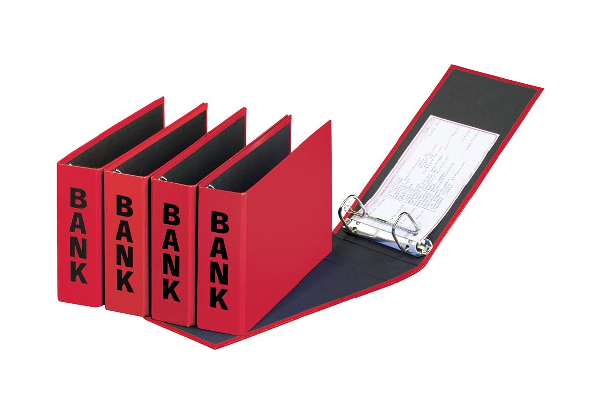 Pagna ringmap, (PCR) ft 14 x 25 cm, rood, glans uitvoering met zwarte belettering