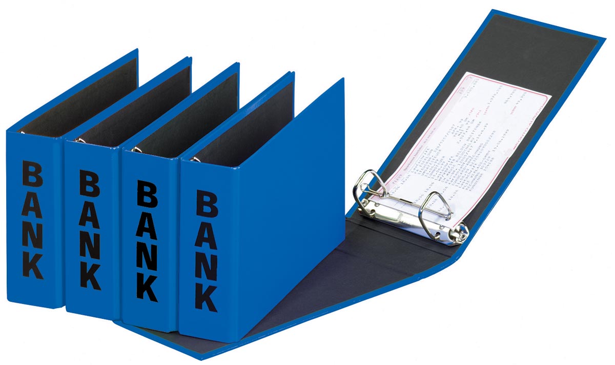 Pagna ringmap (PCR) ft 14 x 25 cm, blauw, glans uitvoering met zwarte belettering afbeelding
