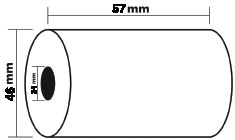 Exacompta thermische rekenrol ft 57 mm, diameter +-46 mm, asgat 12 mm, lengte 24 meter, pak van 5 rol afbeelding