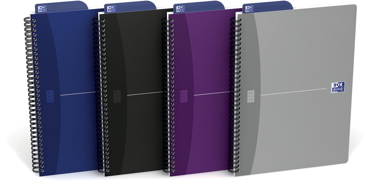 Oxford Office Essentials spiraalschrift, 180 bladzijden, ft 17,6 × 25 cm (B5), 90 vel, geruit 5 mm, geass