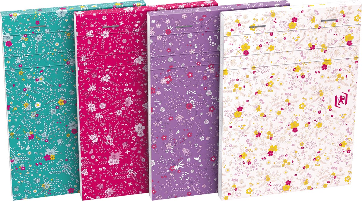 Oxford Floral softcover notitieblok, ft A6, 80 vel, gelijnd, 4 geassorteerde designs