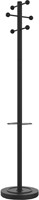 Unilux kapstok Access, hoogte 175 cm, 6 kledinghaken, met parapluhouder, zwart met hout