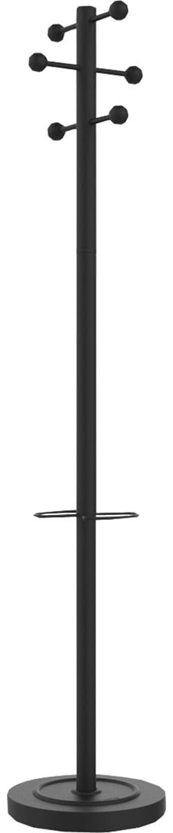 Unilux kapstok Access, hoogte 175 cm, 6 kledinghaken, met parapluhouder, zwart met hout