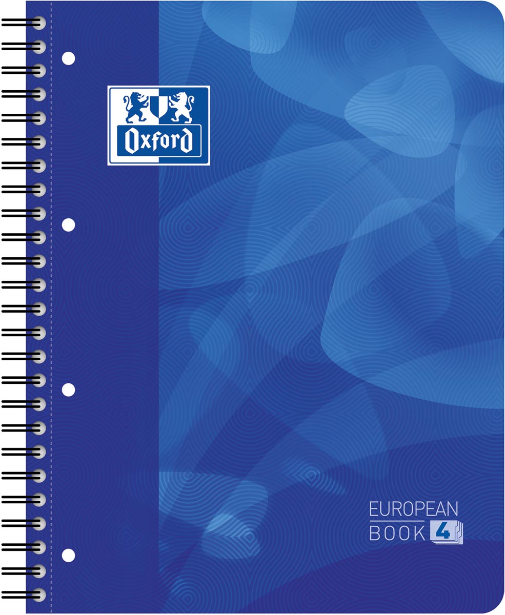 Oxford School Projectbook spiraalschrift, ft A4+, 4-gaats perforatie, gelijnd, blauw afbeelding