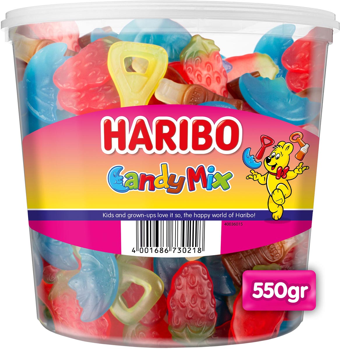 Haribo snoepgoed Candy mix, emmer van 550 g