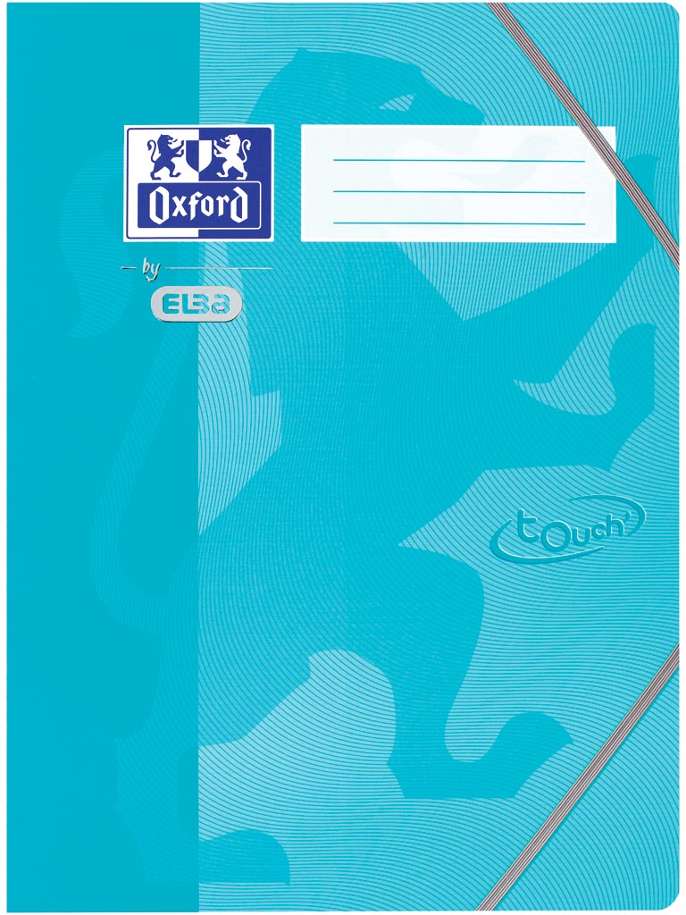 Oxford Touch elastomap uit karton, ft A4, aqua Oxford Touch elastomap uit karton, ft A4, aqua