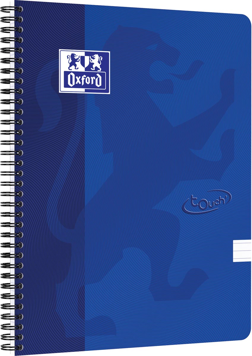 Oxford School Touch spiraalblok, ft A4, 140 bladzijden, gelijnd, blauw Oxford School Touch spiraalblok, ft A4, 140 bladzijden, gelijnd, blauw