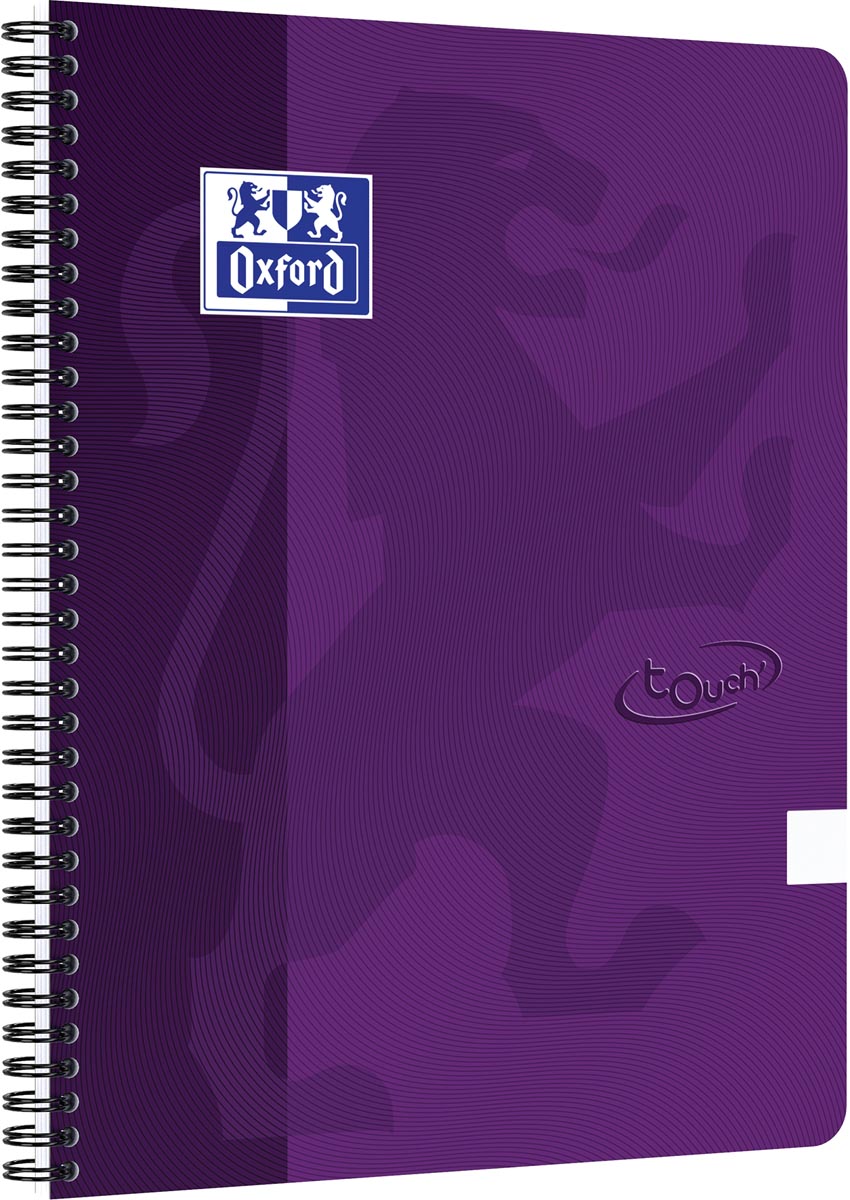 Oxford School Touch spiraalblok, ft A4, 140 bladzijden, blanco, paars afbeelding